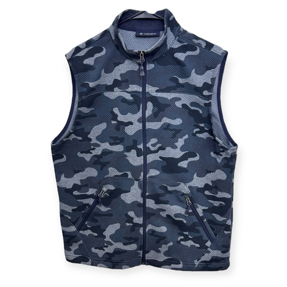 Daniel Cremieux Blue Camo Quilted Zip Vest‎ Size M